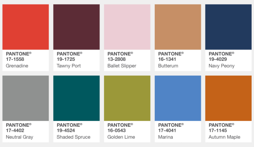 Pantone Fall Color Trends 2017